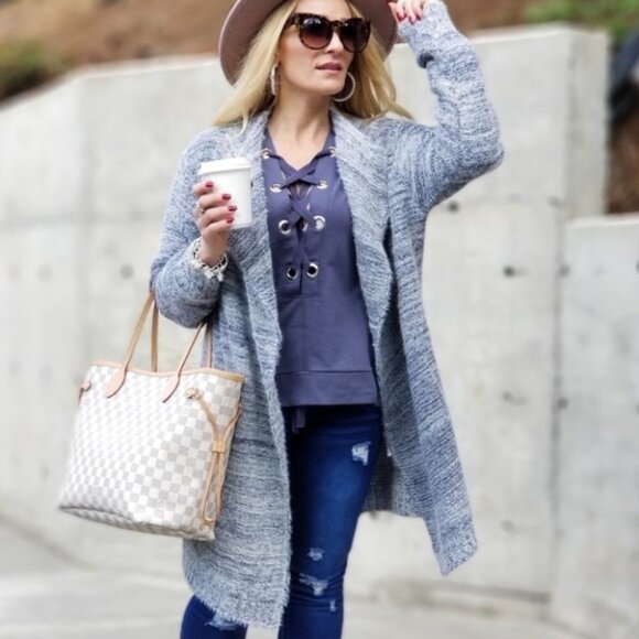 CASUAL DOLLZ Soft Cardigan - Blue - Picture 1 of 4